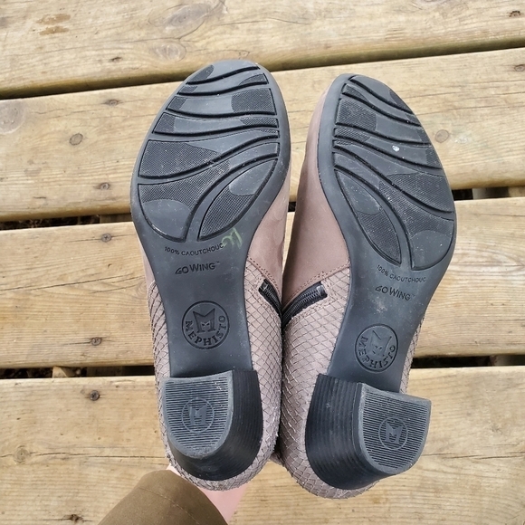 Mephisto Michaela Birch Bucksoft Dark Taupe VIP Snake Ankle Boots Booties 7 - Picture 9 of 11